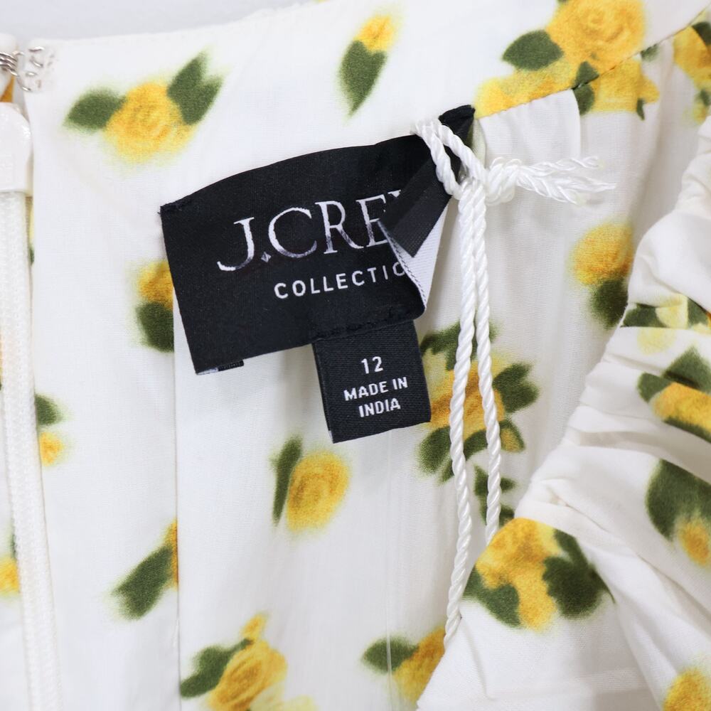 NWT J.Crew Collection Cecily Dress In Budding Rose Print Yellow Floral Size 12 - Picture 6 of 8